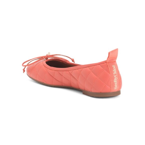 SEE BY CHLOE coral Made In Spain Leather Ballerina Flats - Picture 2 of 2